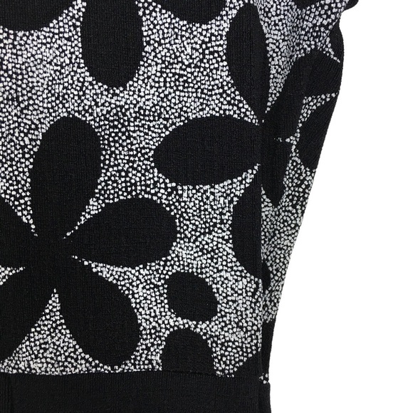 VINTAGE Joule Mini Dress 90s Floral Mod Retro Mock Neck Stretchy Size Medium - Picture 3 of 9